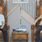 Bupati Pinrang H.A. Irwan Hamid, S.Sos., didampingi Wakil Bupati Pinrang Sudirman Bungi, S.IP., M.Si., menerima Kepala BBWS Pompengan Jeneberang Dr. Heriantono Waluyadi, S.T., M.T., di Rumah Jabatan Bupati.