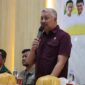 Bupati Pinrang H.A. Irwan Hamid, S.Sos memberikan sambutan pada kegiatan bimbingan teknis teknologi pertanian modern advance agricultural system (PM-AAS).